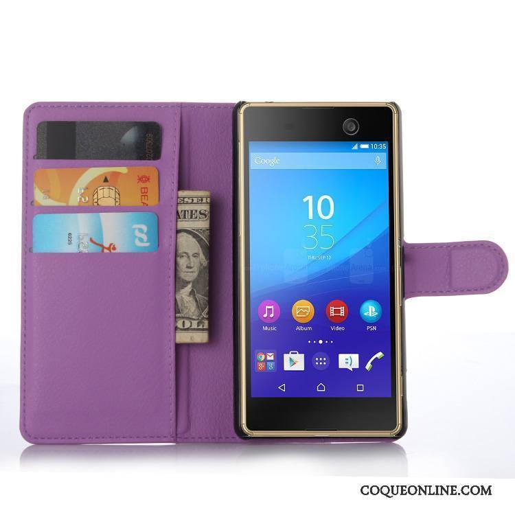 Sony Xperia M5 Dual Téléphone Portable Coque De Téléphone Bleu Étui Protection Étui En Cuir