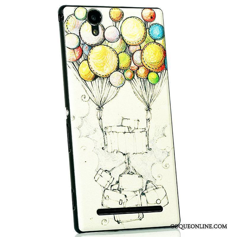 Sony Xperia T2 Coque Noir Nouveau Délavé En Daim Dessin Animé Vert Protection Étui