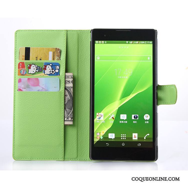 Sony Xperia T2 Protection Portefeuille Téléphone Portable Coque De Téléphone Étui En Cuir Carte Rose