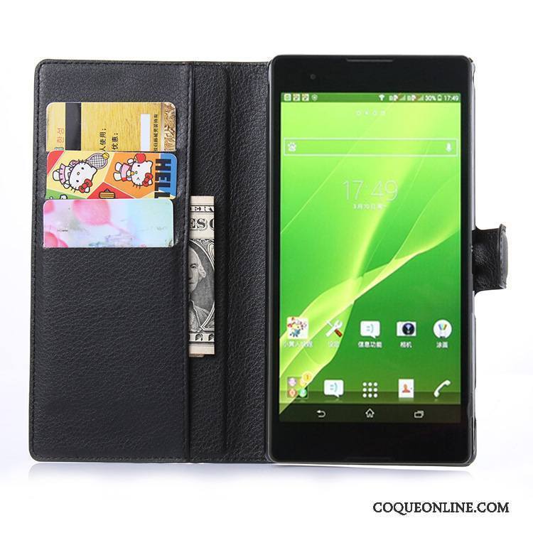 Sony Xperia T2 Protection Portefeuille Téléphone Portable Coque De Téléphone Étui En Cuir Carte Rose
