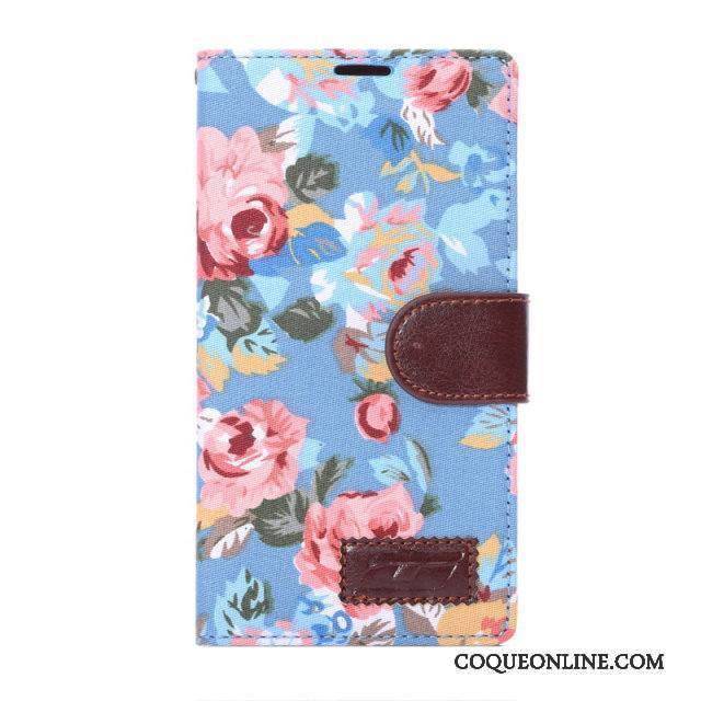 Sony Xperia T3 Coque De Téléphone Téléphone Portable Étui En Cuir Peinture Carte Protection Bleu