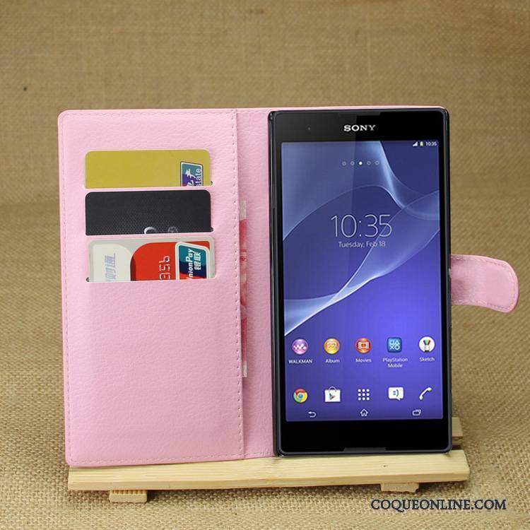 Sony Xperia T3 Étui Étui En Cuir Téléphone Portable Coque De Téléphone Violet Protection