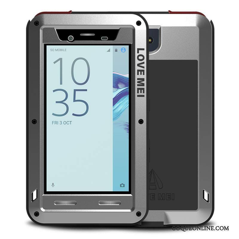 Sony Xperia X Compact Coque Trois Défenses Métal Tout Compris Téléphone Portable Argent Border Protection