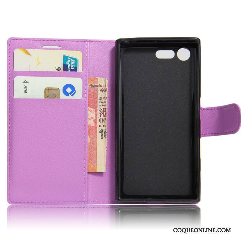 Sony Xperia X Compact Violet Bleu Étui Protection Coque Téléphone Portable Étui En Cuir