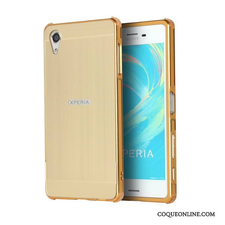 Sony Xperia Xa Coque Incassable Métal Miroir Rose Étui Border Protection