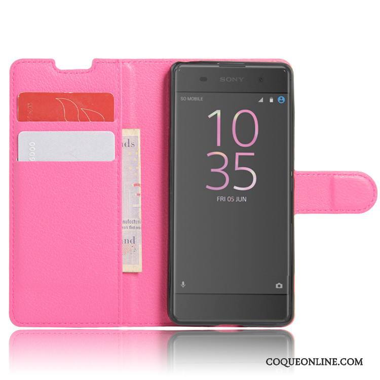 Sony Xperia Xa Téléphone Portable Étui Étui En Cuir Coque De Téléphone Carte Rouge Protection