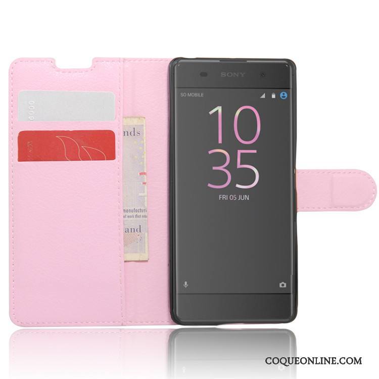 Sony Xperia Xa Téléphone Portable Étui Étui En Cuir Coque De Téléphone Carte Rouge Protection