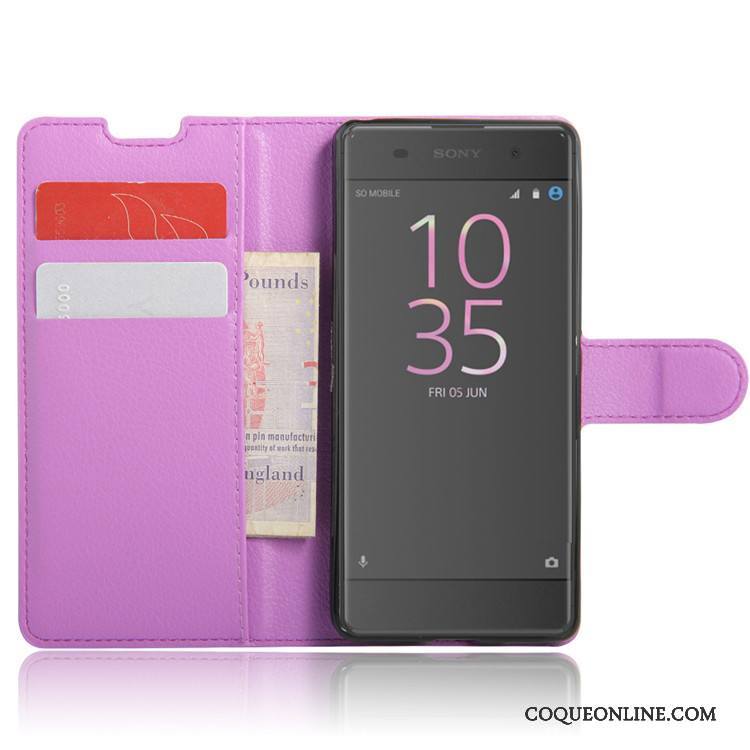 Sony Xperia Xa Téléphone Portable Étui Étui En Cuir Coque De Téléphone Carte Rouge Protection