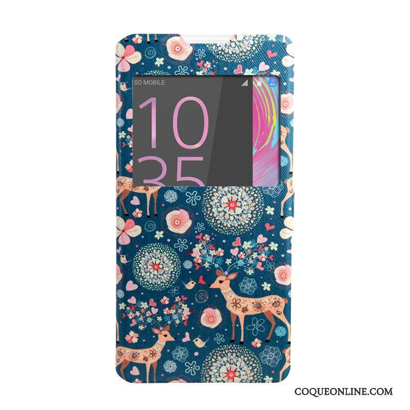 Sony Xperia Xa Ultra Coque Peinture Étui En Cuir Rose Téléphone Portable Windows Housse