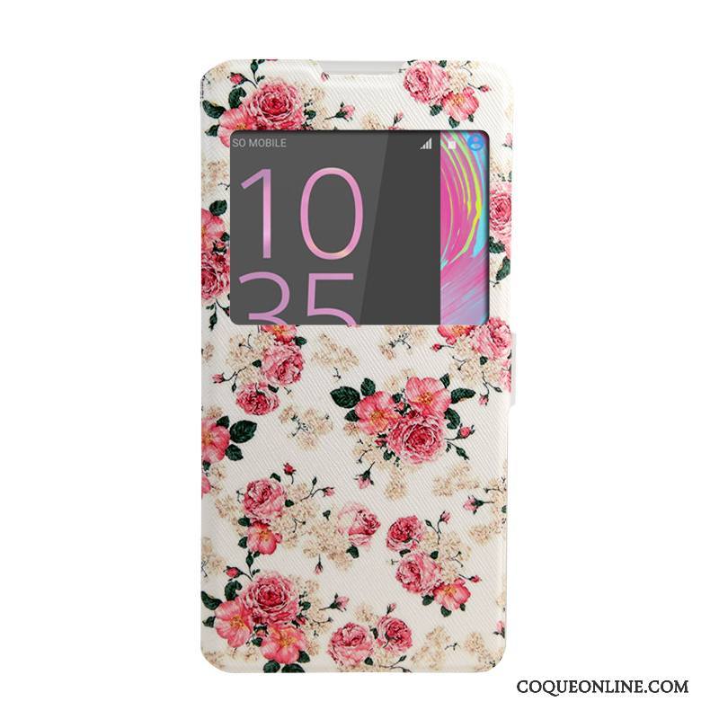 Sony Xperia Xa Ultra Coque Peinture Étui En Cuir Rose Téléphone Portable Windows Housse