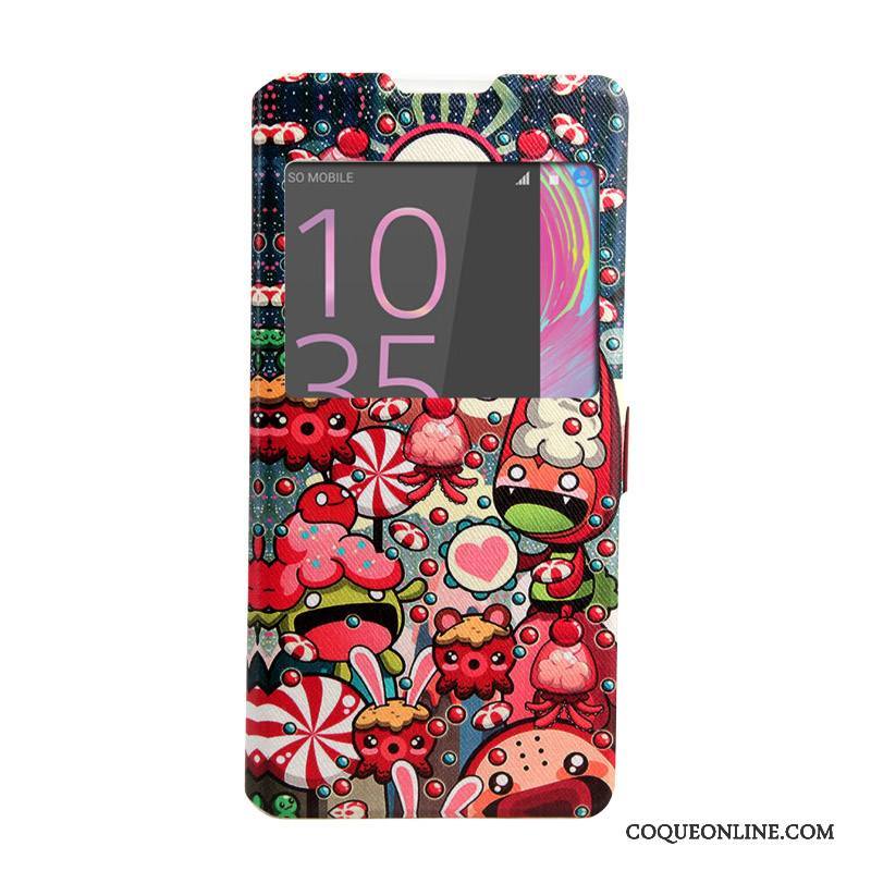 Sony Xperia Xa Ultra Coque Peinture Étui En Cuir Rose Téléphone Portable Windows Housse