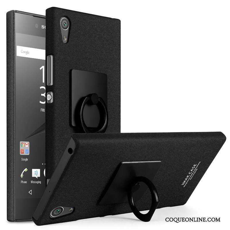 Sony Xperia Xa1 Coque Délavé En Daim Anneau Bleu Étui Une Agrafe Protection Support