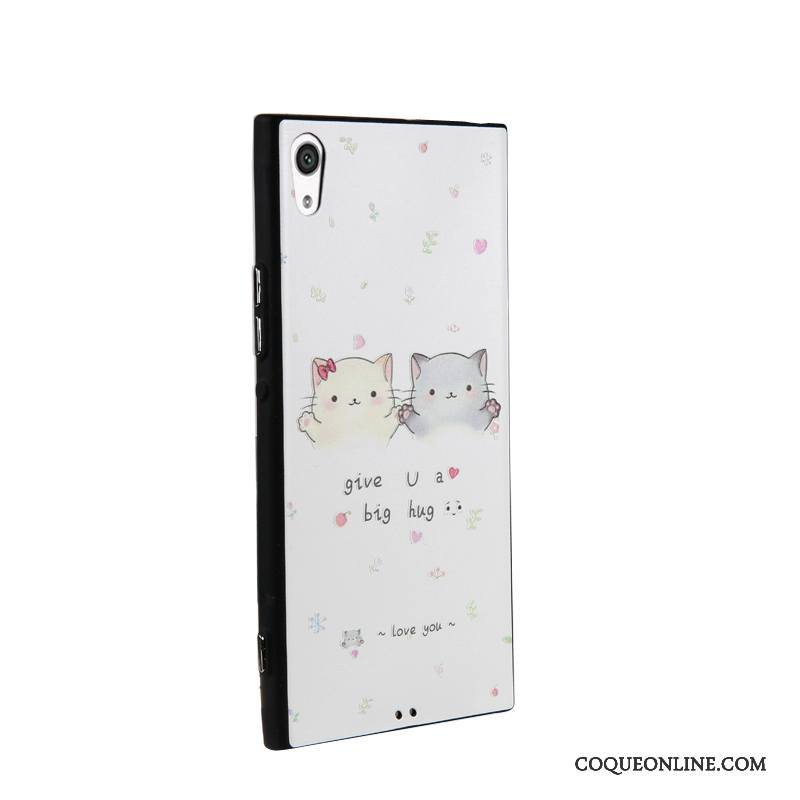 Sony Xperia Xa1 Coque Silicone Bleu Clair Dessin Animé Étui Tendance Tout Compris Protection