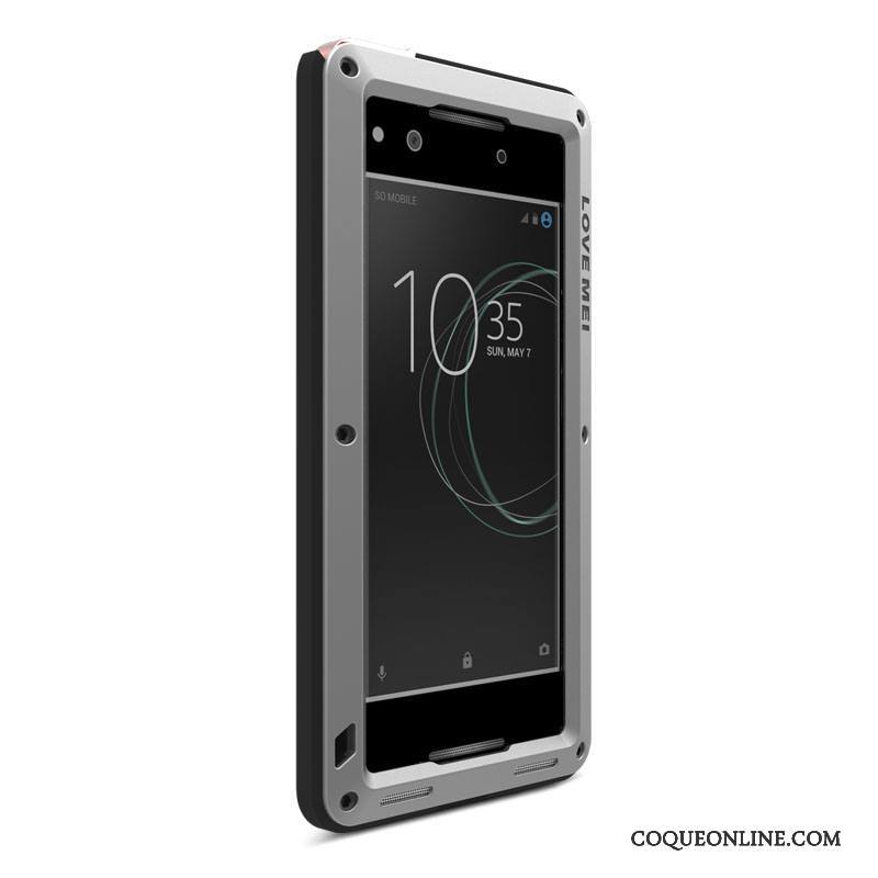 Sony Xperia Xa1 Incassable Métal Bleu Protection Coque De Téléphone Étui Trois Défenses