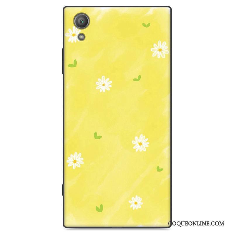 Sony Xperia Xa1 Plus Coque Incassable Protection Noir Étui Tout Compris Créatif Jaune