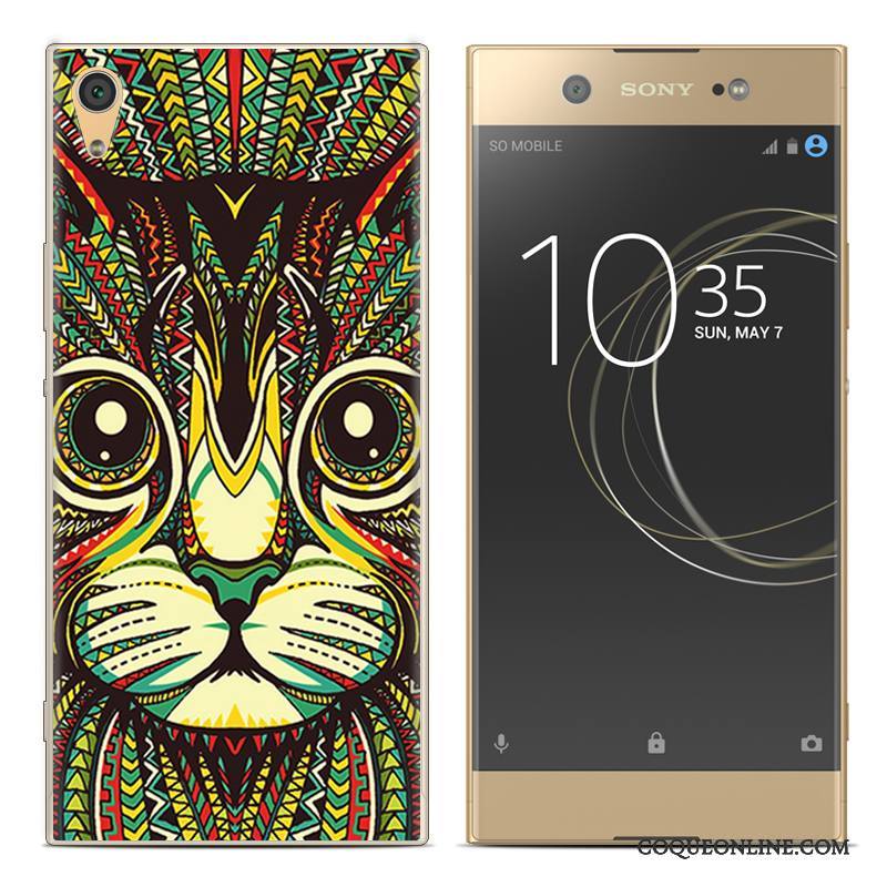 Sony Xperia Xa1 Plus Coque Étui De Téléphone Rouge Peinture Téléphone Portable Fluide Doux