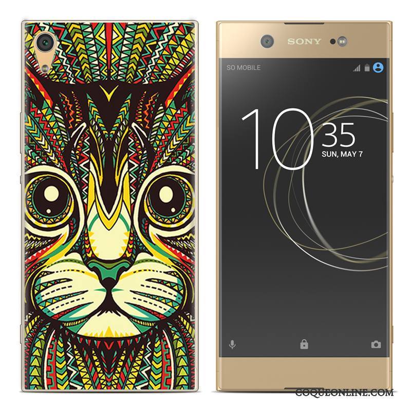 Sony Xperia Xa1 Plus Coque Étui De Téléphone Rouge Peinture Téléphone Portable Fluide Doux