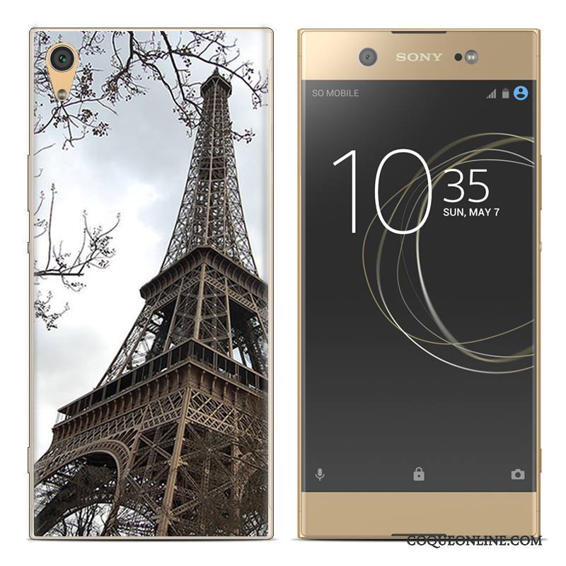 Sony Xperia Xa1 Plus Coque Étui De Téléphone Rouge Peinture Téléphone Portable Fluide Doux