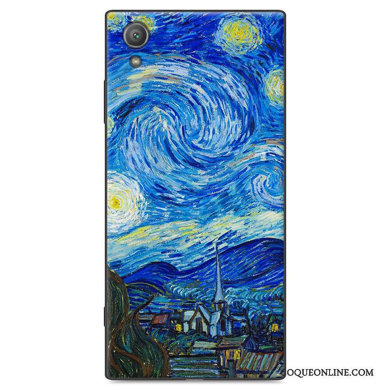 Sony Xperia Xa1 Plus Étui Fluide Doux Coque De Téléphone Protection Incassable Dessin Animé Bleu