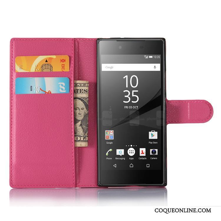 Sony Xperia Xa1 Protection Foncé Portefeuille Étui En Cuir Coque Housse Violet