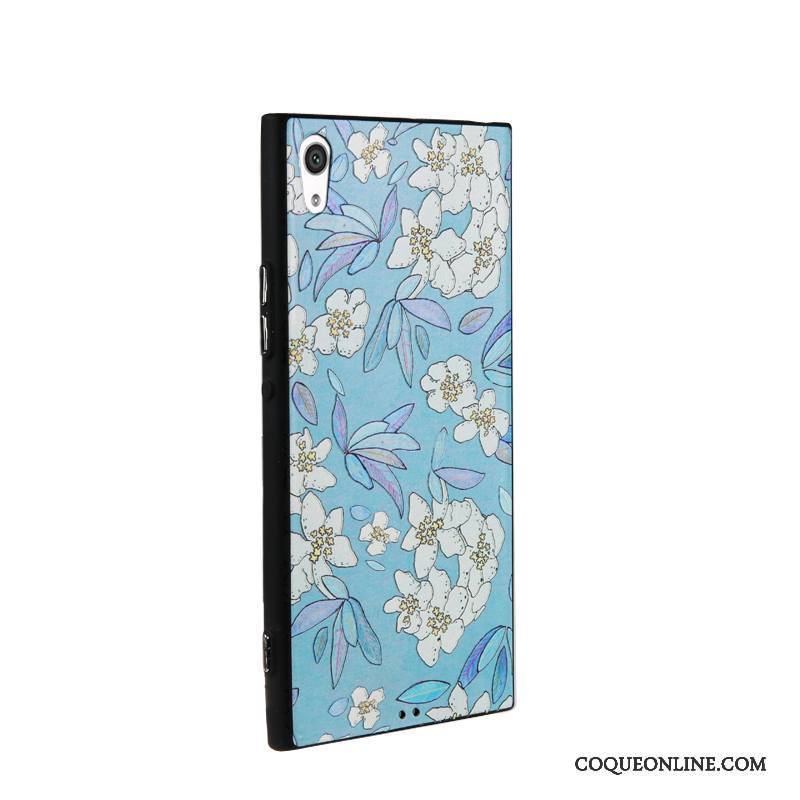 Sony Xperia Xa1 Ultra Coque De Téléphone Protection Fluide Doux Bleu Clair Peinture Étui Gaufrage