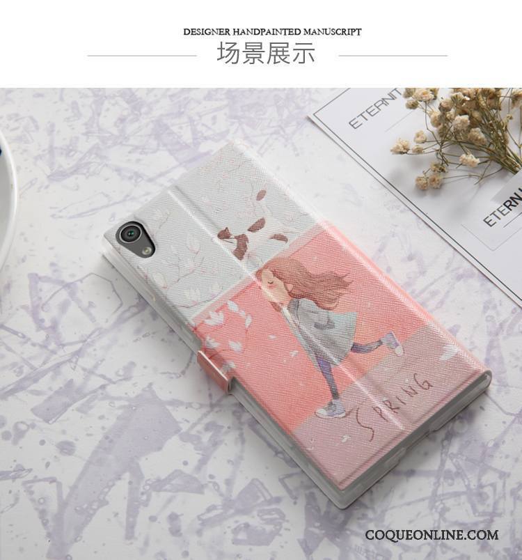 Sony Xperia Xa1 Ultra Coque De Téléphone Étui En Cuir Rose Protection Fluide Doux Incassable Tout Compris