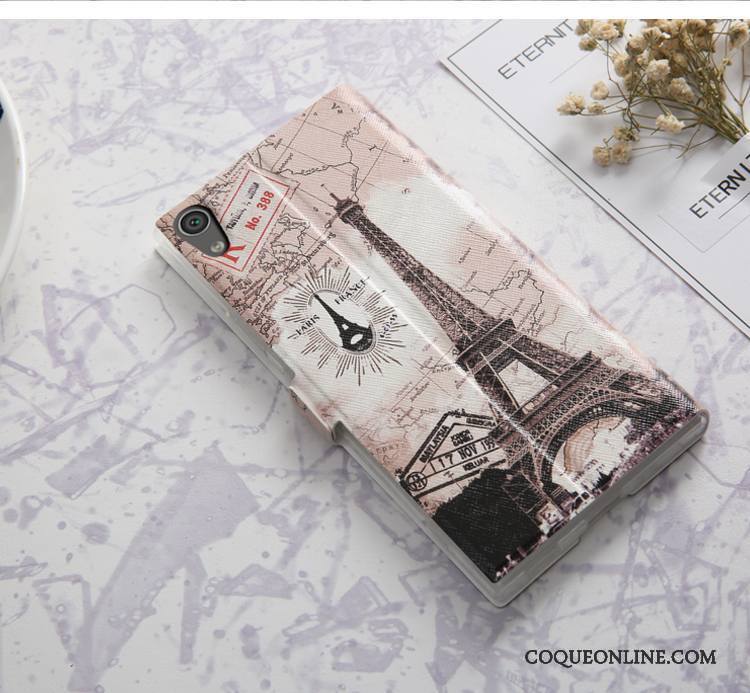 Sony Xperia Xa1 Ultra Coque De Téléphone Étui En Cuir Rose Protection Fluide Doux Incassable Tout Compris