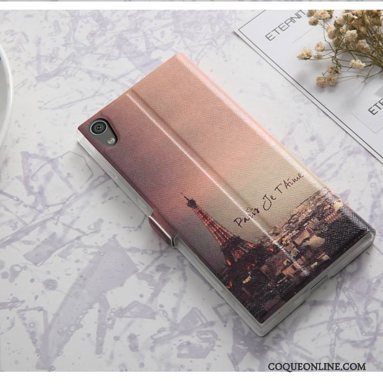 Sony Xperia Xa1 Ultra Coque De Téléphone Étui En Cuir Rose Protection Fluide Doux Incassable Tout Compris