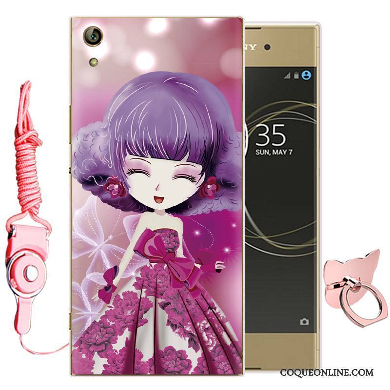 Sony Xperia Xa1 Ultra Coque Fluide Doux Étui Dessin Animé De Téléphone Violet Silicone