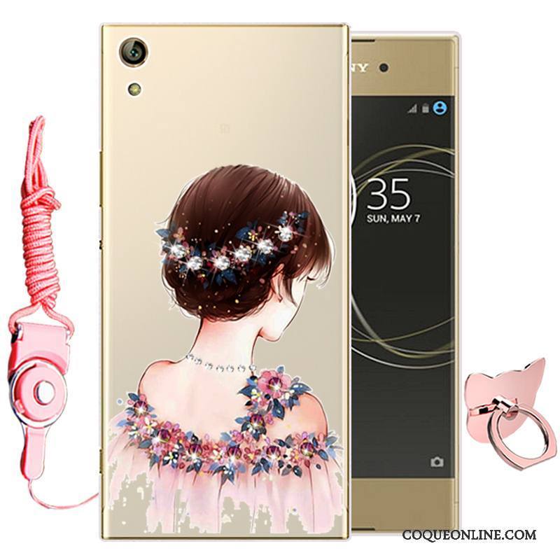 Sony Xperia Xa1 Ultra Coque Fluide Doux Étui Dessin Animé De Téléphone Violet Silicone