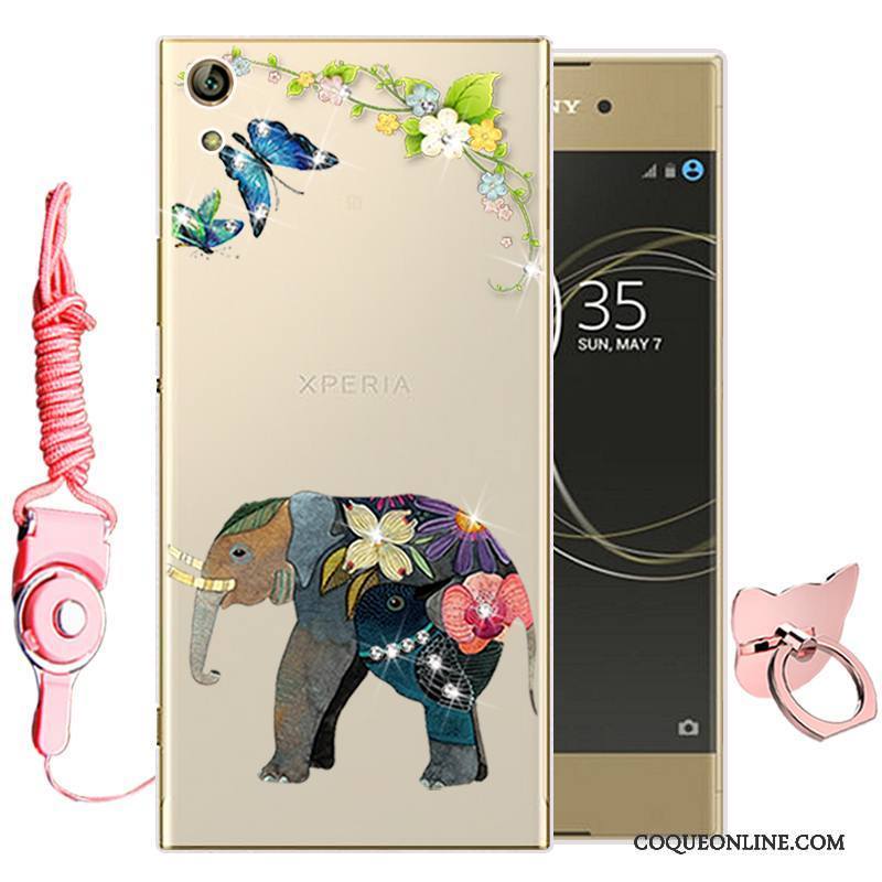 Sony Xperia Xa1 Ultra Coque Fluide Doux Étui Dessin Animé De Téléphone Violet Silicone