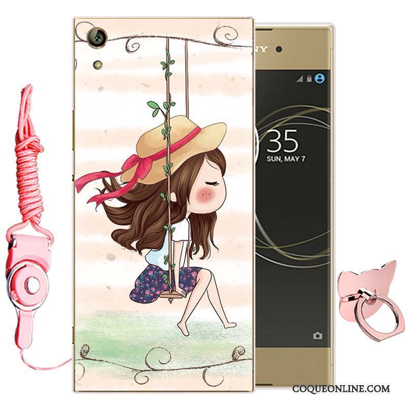 Sony Xperia Xa1 Ultra Coque Fluide Doux Étui Dessin Animé De Téléphone Violet Silicone