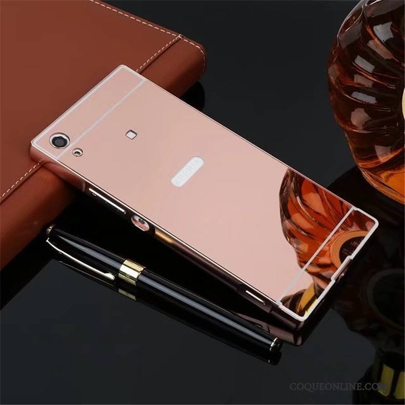 Sony Xperia Xa1 Ultra Étui Métal Coque De Téléphone Téléphone Portable Border Couvercle Arrière Argent