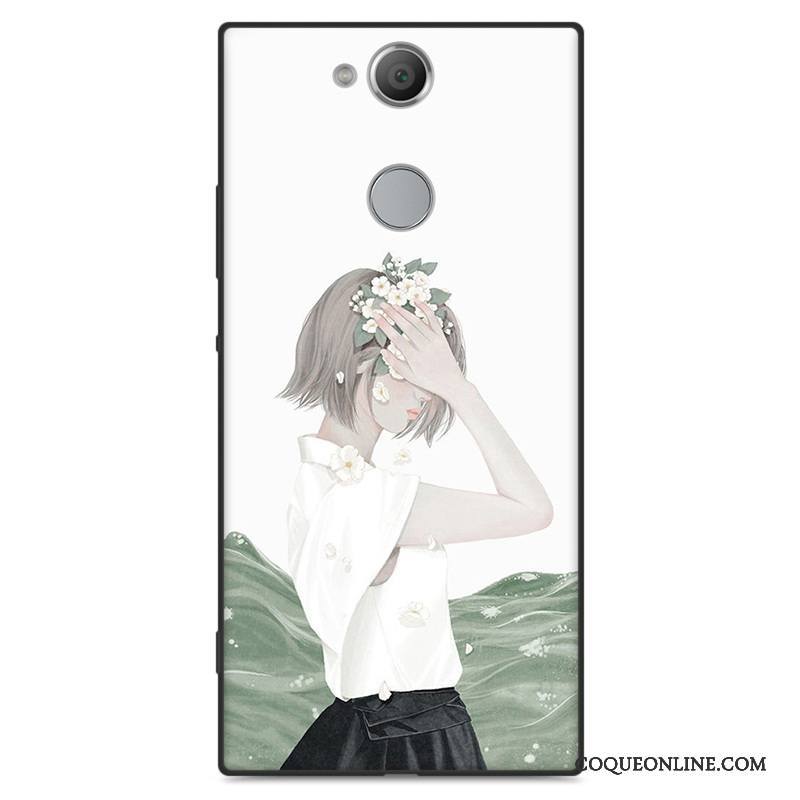 Sony Xperia Xa2 Coque De Téléphone Art Étui Délavé En Daim Protection Vert