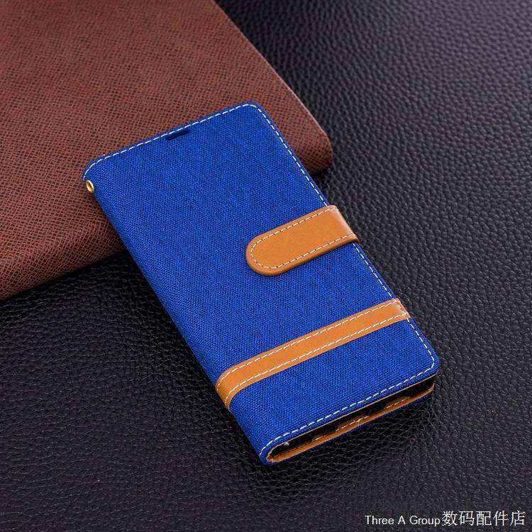 Sony Xperia Xa2 Coque Protection Support Étui En Cuir Tout Compris Incassable Violet En Denim