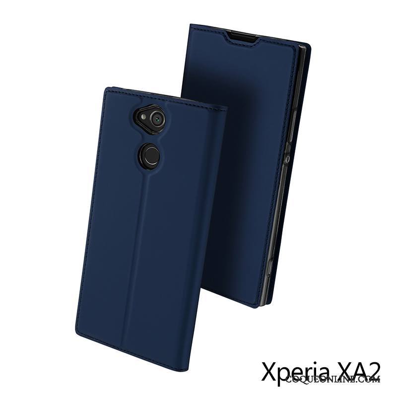 Sony Xperia Xa2 Incassable Tout Compris Coque Or Rose Téléphone Portable Protection Étui En Cuir