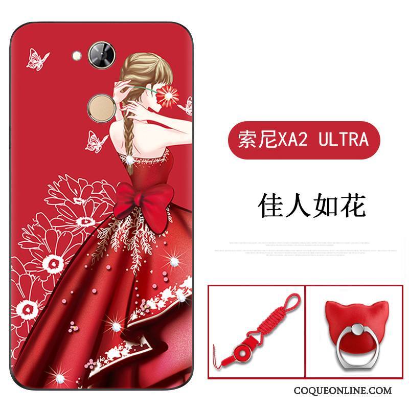 Sony Xperia Xa2 Ultra Coque De Téléphone Fluide Doux Silicone Protection Étui Téléphone Portable Rouge