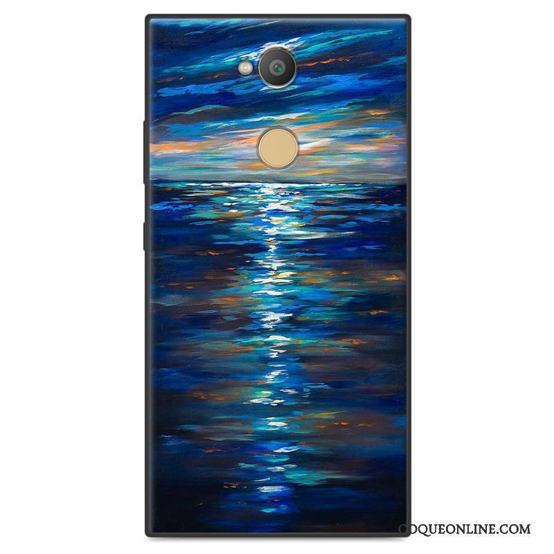 Sony Xperia Xa2 Ultra Protection Charmant Étui Coque De Téléphone Dessin Animé Bleu Fluide Doux