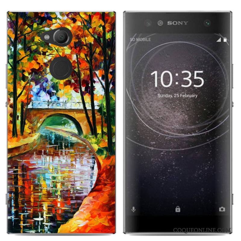 Sony Xperia Xa2 Ultra Étui Téléphone Portable Multicolore Fluide Doux Coque De Téléphone Peinture Protection