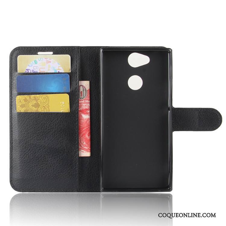 Sony Xperia Xa2 Étui En Cuir Portefeuille Téléphone Portable Vert Coque Carte Protection