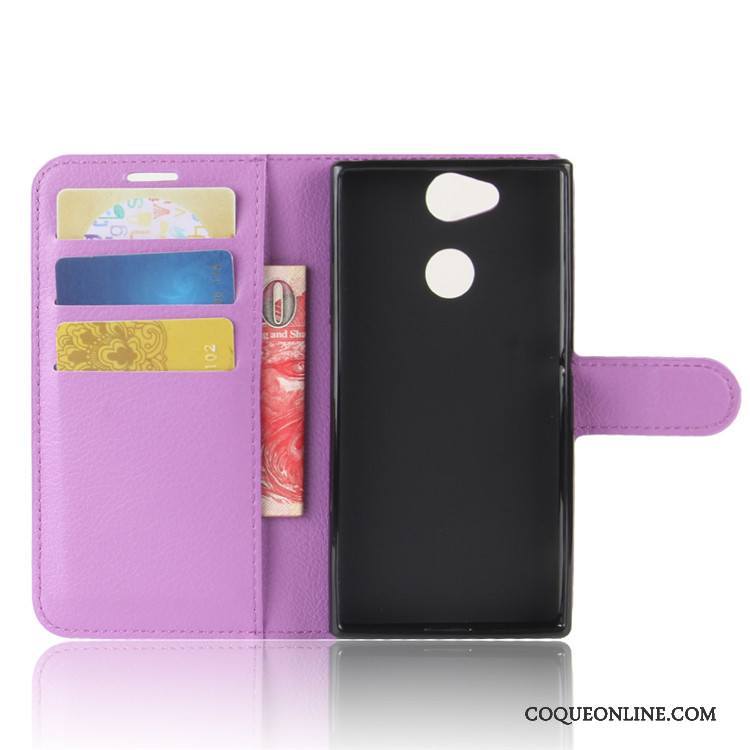 Sony Xperia Xa2 Étui En Cuir Portefeuille Téléphone Portable Vert Coque Carte Protection