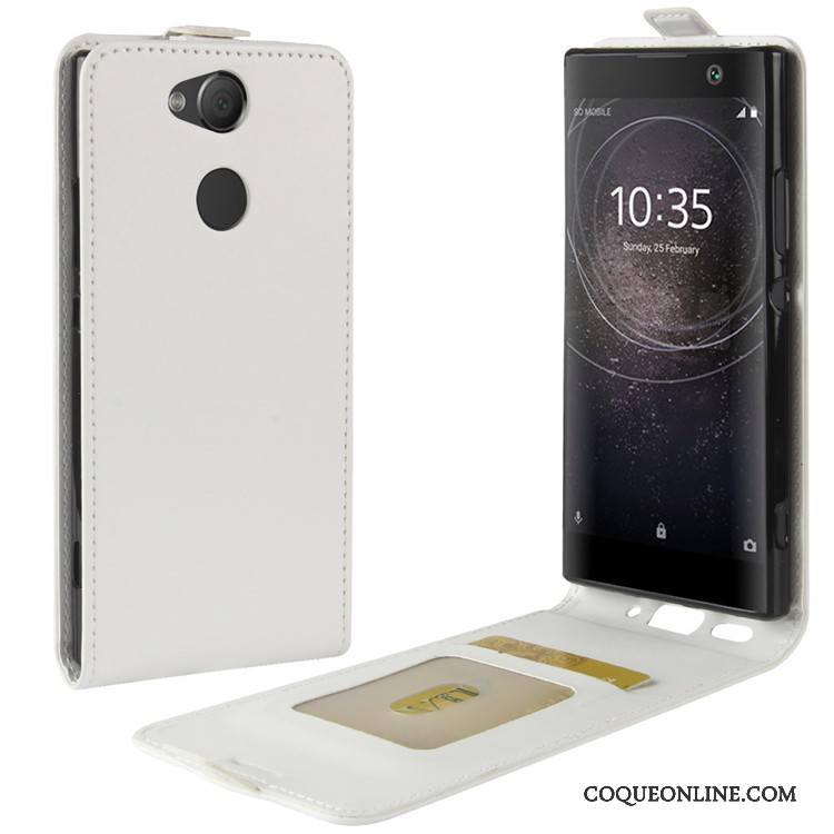 Sony Xperia Xa2 Étui En Cuir Protection Blanc Coque De Téléphone Housse