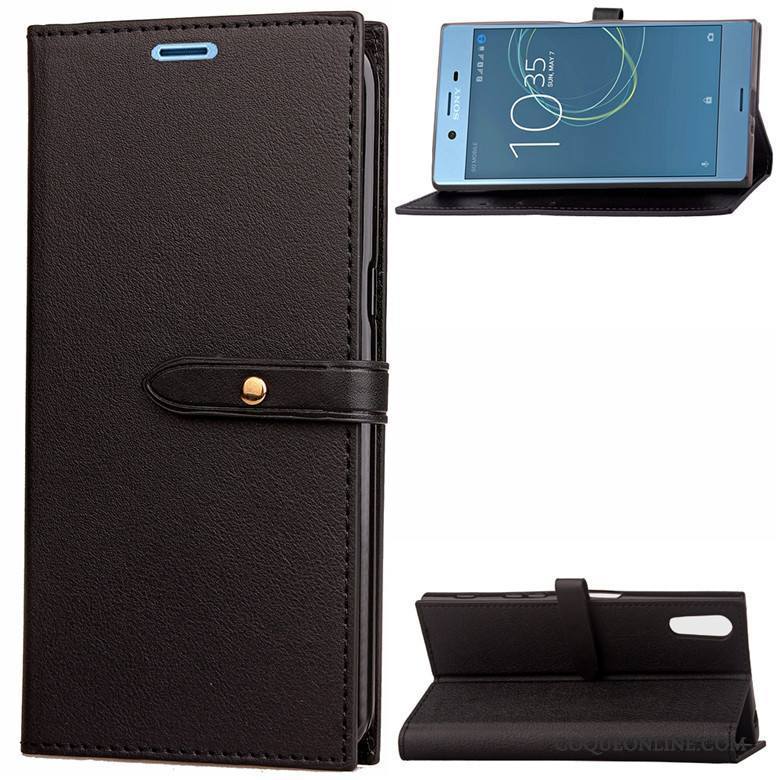 Sony Xperia Xz Business Étui En Cuir Fluide Doux Clamshell Protection Coque De Téléphone Silicone