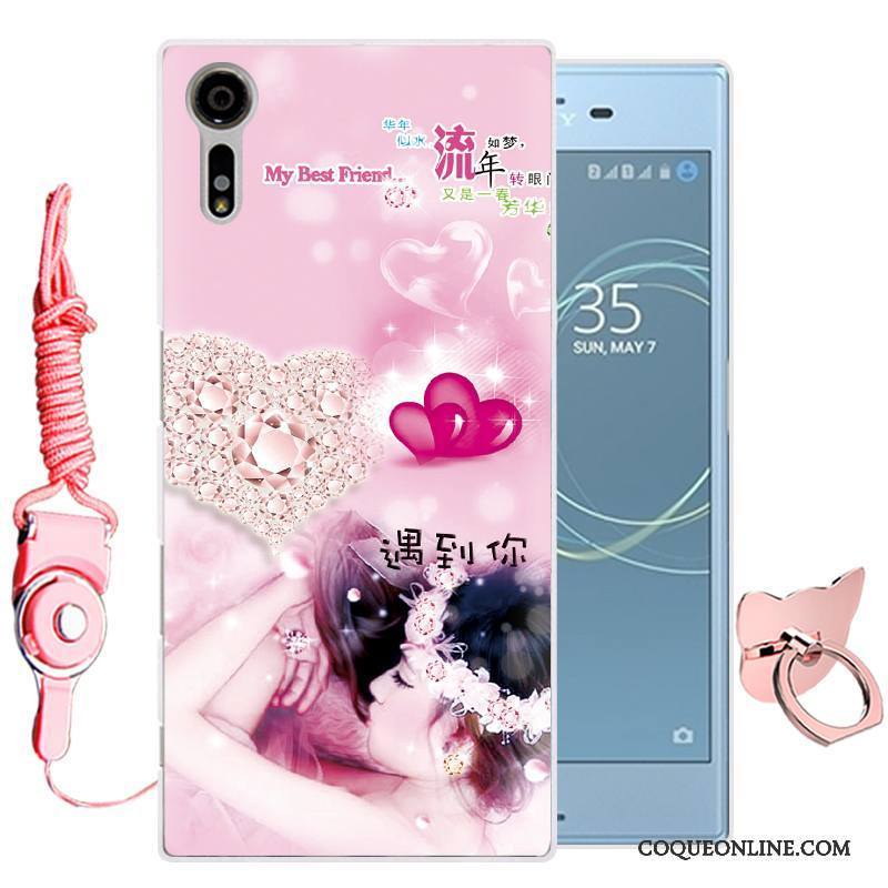 Sony Xperia Xz Coque De Téléphone Dessin Animé Silicone Fluide Doux Étui Protection Bleu