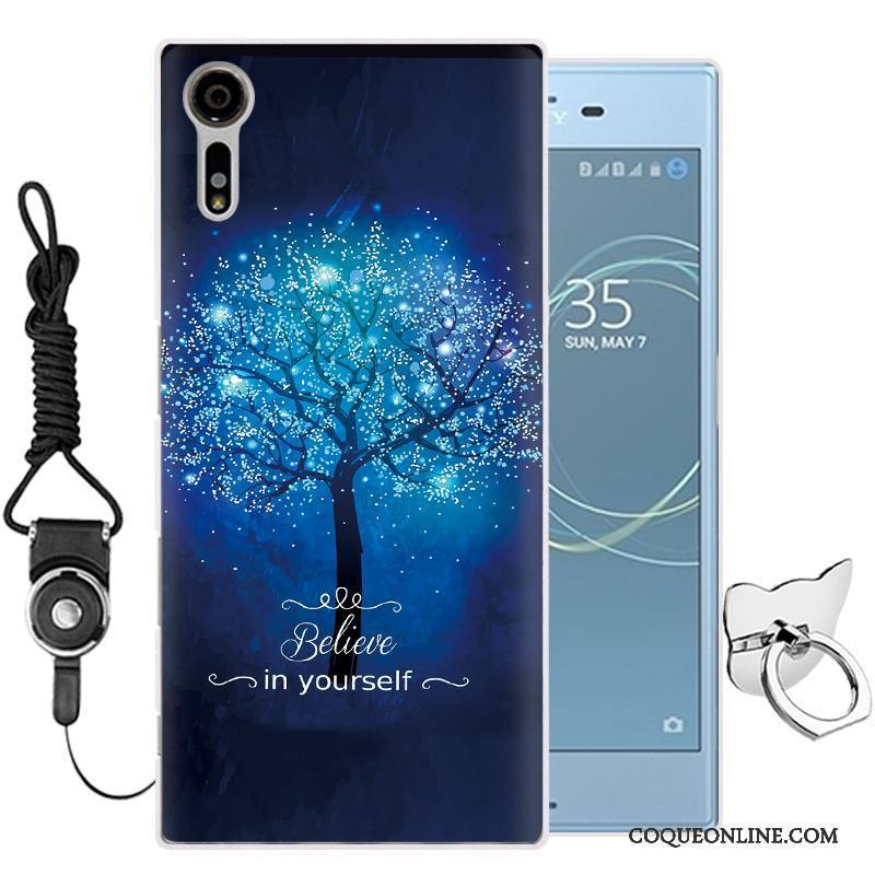 Sony Xperia Xz Coque De Téléphone Dessin Animé Silicone Fluide Doux Étui Protection Bleu