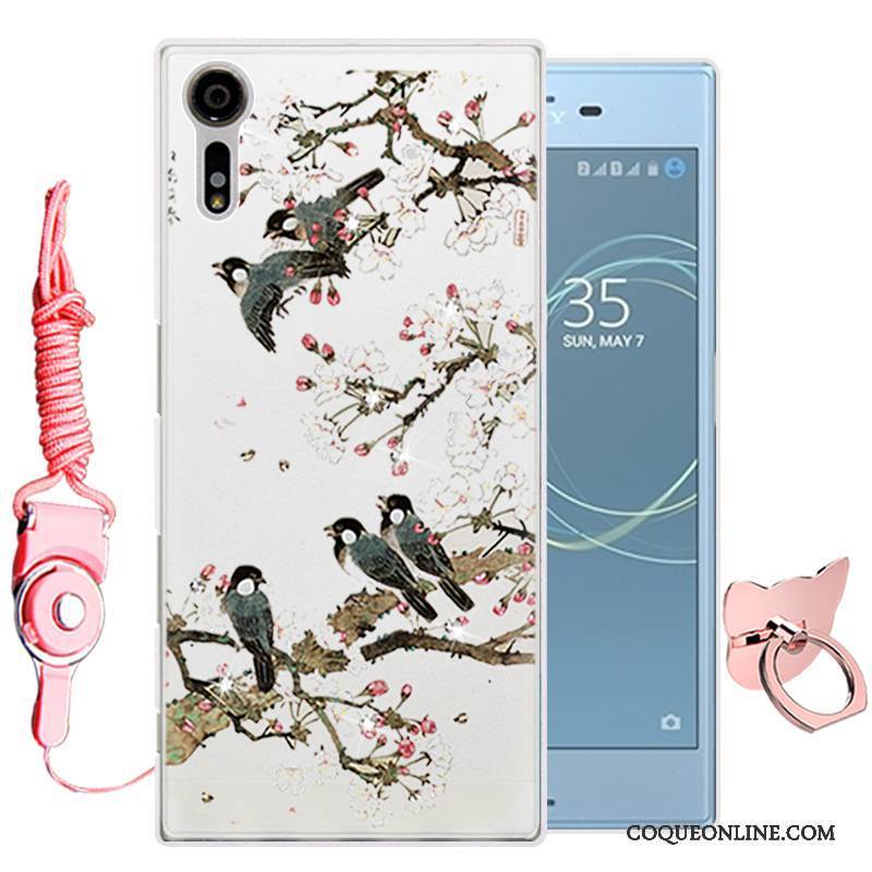 Sony Xperia Xz Coque De Téléphone Dessin Animé Silicone Fluide Doux Étui Protection Bleu