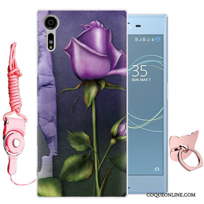 Sony Xperia Xz Coque De Téléphone Dessin Animé Silicone Fluide Doux Étui Protection Bleu
