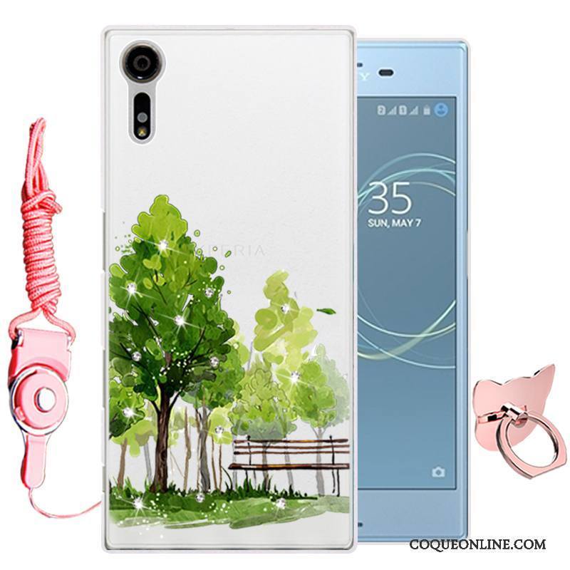 Sony Xperia Xz Coque De Téléphone Dessin Animé Silicone Fluide Doux Étui Protection Bleu