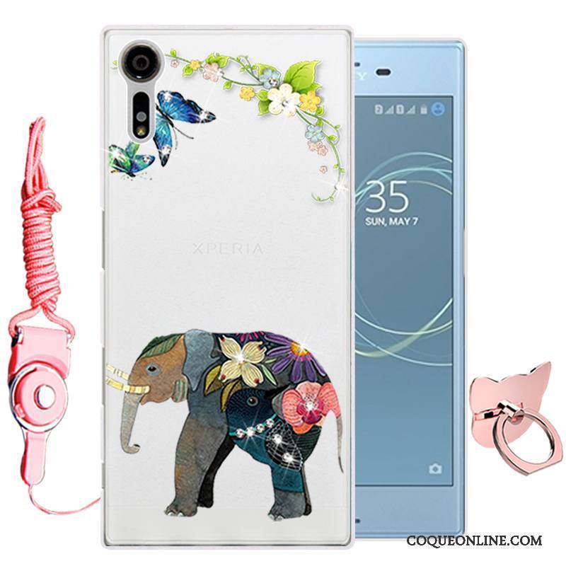 Sony Xperia Xz Coque De Téléphone Dessin Animé Silicone Fluide Doux Étui Protection Bleu