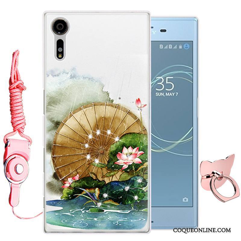 Sony Xperia Xz Coque De Téléphone Dessin Animé Silicone Fluide Doux Étui Protection Bleu